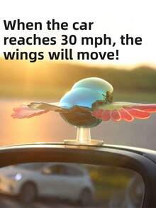 Giocattolo di uccello con ali mobili, divertente decorazione antistress e creativa per auto/moto, ornamento realistico di uccello senza batteria - Multicolore - Visualizzare 3