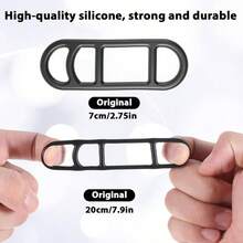 12 Pcs Rubber Strap Silicone Straps Bike Rubber Strap Bike Mount Bicycles Band Flashlight Handlebar Set Cell Phones Speaker Holder Black - Initial - View 6