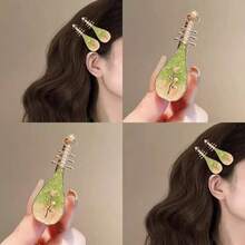 Rose Pipa Hair Clip, New Chinese Style Niche Side Bangs Clip, Creative Retro Hair Accessory - Multicolor - View 2