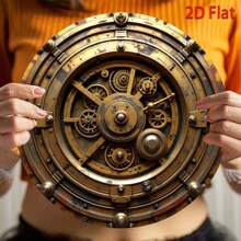 CIF BUY 1PC Retro Industrial Steampunk Gear Wall Decor  - Vertical Hanging Design | Home/Bar/Garage/Coffee Shop Decor - White - View 4