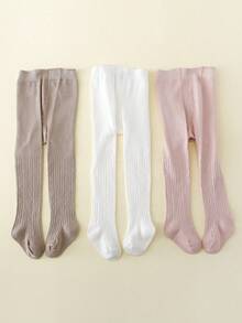 3pcs/Set Girls Minimalist Versatile Tights, Suitable For Babies With Size - Multicolor - View 7