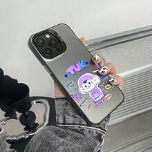 Funda para teléfono de moda Kpop I-compatible con modelos de 17, 16E, 16, 15, 14, 13, 12, 11, Pro,,, X, XR, XSMAX, 8, Plus, con protección mate y anti-caídas, funda para teléfono - Negro - Ver 1