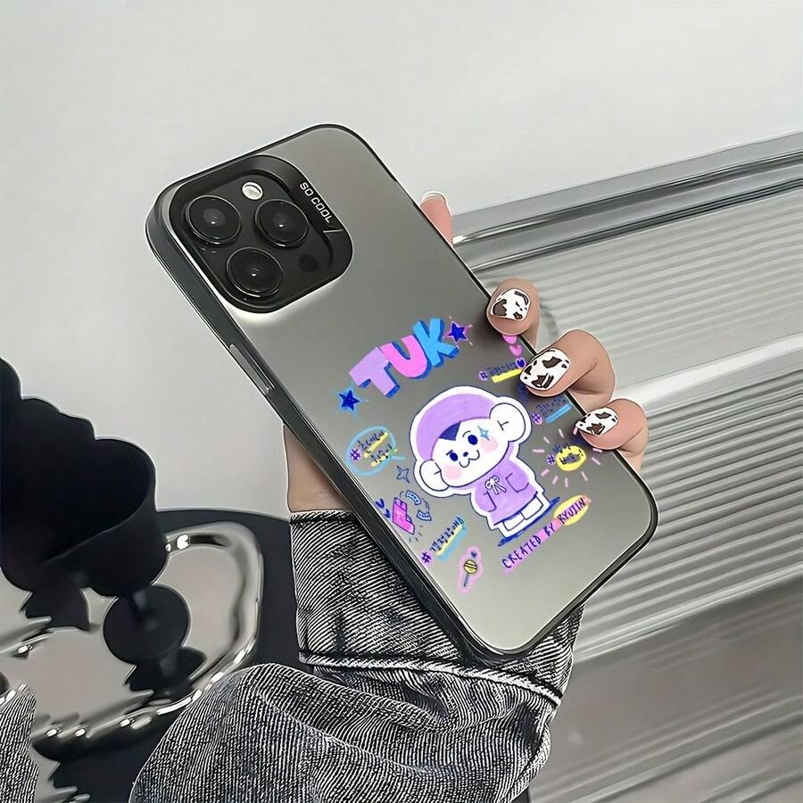 Funda para teléfono de moda Kpop I-compatible con modelos de 17, 16E, 16, 15, 14, 13, 12, 11, Pro,,, X, XR, XSMAX, 8, Plus, con protección mate y anti-caídas, funda para teléfono - Negro - Ver 1