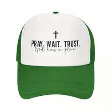 New 2025 Baseball Cap Fashion Prayer Waiting Trust Adjustable For Men And Women Adult Christian Jesus Quotes Outdoor Baseball Cap - màu đen - Xem 6