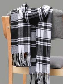 Classic Plaid Scarf, Versatile Autumn/Winter Unisex Gift, High-End Fashion Double-Sided, Warm, Neck Warmer, Blanket - Multicolor - View 17