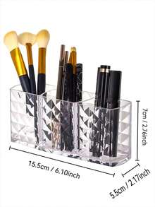 1pc High Transparent Acrylic 3-Compartment Storage Box - Dustproof And Non-Slip, Suitable For Vanity/Bathroom, Can Store Cotton Pads/Cotton Swabs/Lipstick, Essential For Winter Home, Also Great As 2025 Christmas Gift - Multicolor - View 11