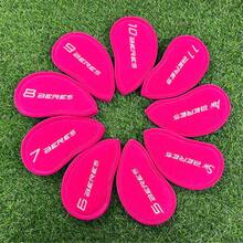 9 Pieces Premium Golf Club Head Covers - Iron Head Covers, Dustproof, Abrasion Resistant, Numbered, Made Of High Quality Material, And Are Very Durable Club Accessories - Rose Red - View 1