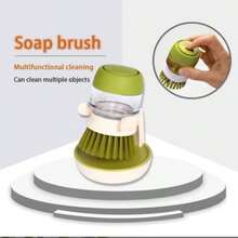Kitchen Utensils Soap Dispenser Plate Brush Palm Brush Scrub Brush With Storage Stand And Drain Base, Easy To Clean Kitchenware And Sink, Including A Replaceable Brush (Green) - Multicolor - View 13