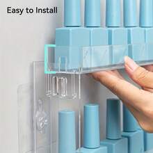 1个透明塑料壁挂式指甲油展示架，专为美甲产品收纳而设计。多层置物架，适用于美甲沙龙和化妆品收纳。 - 彩色 - 查看 4