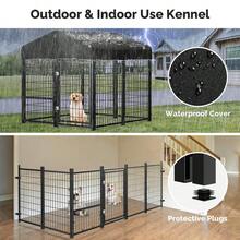 2PCS Outdoor Dog Kennel Outside Run With Doggy Door&Waterproof Roof - 4x4x4.6FT Large Dog Kennels Pens Outside For Small/Medium Dogs - Heavy Duty Cage Yard (Can Connect To Your Dog House) - một màu - Xem 4
