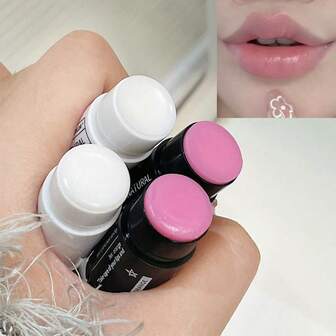 HERORANGE 心形星形感应迷你保湿润唇膏，2支/套，持久保湿，滋润双唇，淡化唇纹，抗干燥，防脱皮，唇部打底，日夜唇部护理化妆品，小巧便捷，适合学生、生日、情人节、万圣节、圣诞节、节日礼物