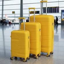 Set De Tres Maletas Cuenta Con Ruedas Giratorias 360 Amarillo - Amarillo - Ver 10