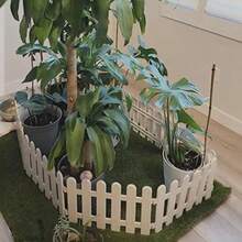 4 Pcs White Plastic Picket Fence Christmas Xmas Tree Wedding Party Decoration Miniature Home Garden Border Grass Lawn Edge Fence One Pack Is 6.5 FT In Total