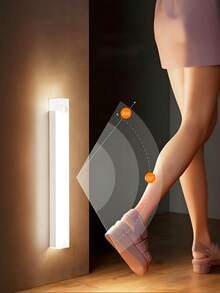 1pc USB Rechargeable LED Motion Sensor Light, Cabinet Wardrobe Light, Wireless LED Night Light, Staircase Backlighting, Rechargeable, Suitable For Room, Kitchen, Kitchen Accessories, Closet, Stairs, Corridor And Cabinet, Kitchen Decor, Bedroom Decor, Bedroom, Lamp, Light, Room Decor, Sensor Light, Kitchen Light, Battery Wall Lamp, Ceiling Light, Battery Lamp, Christmas, Halloween, LED Light, Wall Lamp, Wall Light, Bedroom Light, Battery Capacity: 150mAh, 200mAh, 350mAh, 10/20/30/50cm Optional - Smart Sensor Cabinet Lights - View 4