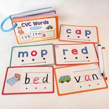 60pcs Reusable CVC Word Learning Flash Cards, Suitable For Preschool Kids, Ideal For Reading, Spelling, Word Building And Writing Practice, Perfect For Early Childhood Education, Back To School - Multicolor - View 10