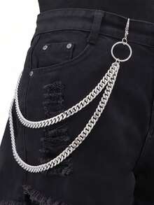 Bestselling Fashion Double-Layer Metal Pant Chain, Versatile Minimalist Denim Clothing Accessory - Multicolor - View 4