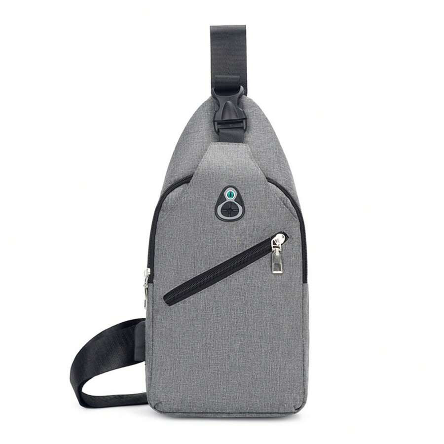 Bolso bandolera para hombre, ideal para senderismo, mochila impermeable de nailon. - Gris - Ver 1