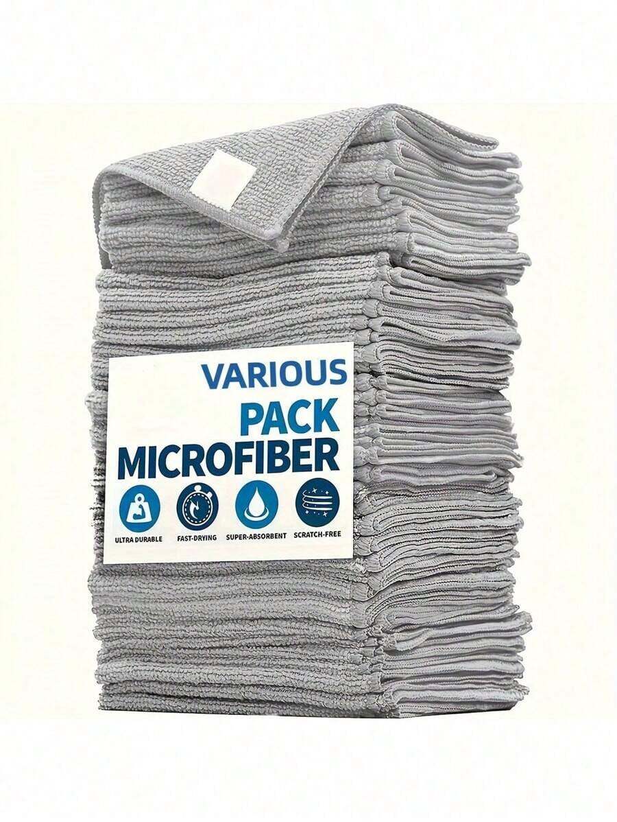 5PCS Microfiber Car Towel Set Cleaning Set In-Car Home Kitchen Quick Drying Absorbent Car Wash Towel Cleaning Cloth Special Absorbent Thickening Non-Trace Automotive Supplies Car Interior Interior Cloth Does Not Shed Hair - Dark Grey - View 1