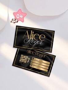 1pc Customized Champagne Gold Business Card Template, Luxury Card, Makeup Artist Card, DIY Canva Card, Eyelash Extension Branding, Elegant Design, Customizable Photo & Info Gold Social Card, Double-Sided Printing, Personalized QR Code, Personalized Gift, Customized Christmas Gift, Customized Accessories, Christmas - Multicolor - View 26