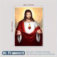 Impresión de arte en lienzo del Padrino Único de Jesús - Decoración de pared moderna sin marco, adecuada para sala de estar, dormitorio, oficina en casa, con idea de regalo reflexiva - transparente - Ver 3