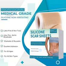 Láminas de silicona para cicatrices, cintas de silicona para cicatrices, tiras de silicona para cicatrices, parches profesionales para cubrir cicatrices, adecuados para cicatrices quirúrgicas, cicatrices queloides, cicatrices de cesárea, quemaduras, etc. - Multicolor - Ver 2