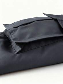 1件男婴休闲纯色弹力腰工装裤，适合春秋季户外穿着 - 深灰色 - 查看 4