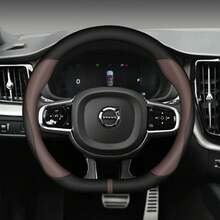 Para accesorios interiores de coche Volvo XC90 XC60 XC40 V90  V50 V40 S60 S90, funda de volante de coche de cuero de fibra de carbono - Una burbuja - Ver 2