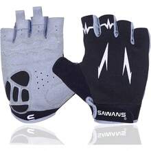 Guantes de ciclismo con medio dedo, guantes de ciclismo de montaña y carretera, antideslizantes, absorbentes de golpes, acolchados, transpirables, para bicicleta de montaña, para hombre y mujer, color, talla M - 1 - Ver 1