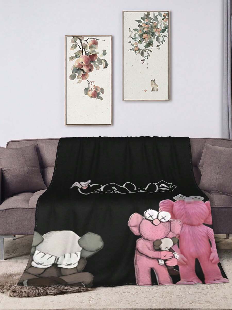 Kawss Kawaii Kaw Blanket Anime Snuggle Blanket - Ultra Soft Flannel Throw, The Perfect Gift For Fans For Christmas & Birthday, For Home Use, Camping And Travel Adventures - Black - View 1