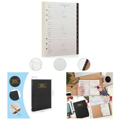 Refillable Address Book With Alphabetical Tabs,/ Pockets, 648 Large Print Telephone Birthday Email PU Leather Hardcover Durable Women Men Seniors Home Office, 236Pages, A5, Black