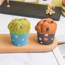 逼真的慢回弹纸杯泡芙蛋糕面包模型，适用于派对装饰、桌面展示、甜点柜台样品展览。 - 彩色 - 查看 7