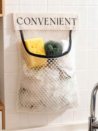 2 st praktisk nätförvaringspåse för kök, väggmonterad hängande organisatör med stor kapacitet, återanvändbar nätpåse för dörröppning, andningsbar enkel design för verktygsorganisation