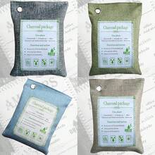 Bamboo Charcoal Bags Odor Absorber, 2 Packs 100g Charcoal Deodorizer Bags With Hooks, Nature Bamboo Charcoals Air Purifying Bags Activated Charcoals Odor Absorbers For Home Cars Pet Closet Bathroom