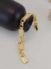 1 قطعة سلسلة رمز اللانهائية مكعب مطلي بالذهب عيار 14 قيراط، سوار للرجال والنساء بطول 8 بوصة - مكعب - مشاهدة 5