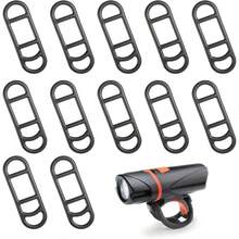 12 Pcs Rubber Strap Silicone Straps Bike Rubber Strap Bike Mount Bicycles Band Flashlight Handlebar Set Cell Phones Speaker Holder Black - Initial - View 2