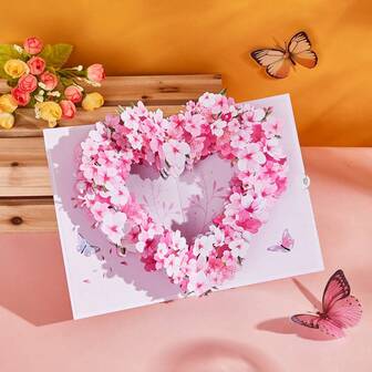 10pcs 3D Floral Greeting Cards, Suitable For Valentine's Day, Thanksgiving, Teacher's Day, Father's Day, Mother's Day Message Cards, Applicable For Flower Shops And Bakeries' Blessings, Wedding Cards, Wedding Invitations, Souvenirs And Blessing Cards!