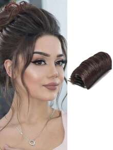 Păr sintetic, breton invizibil, perucă înaltă, dreptă, pieptene, extensii de păr false, accesorii pentru păr natural pentru femei, perucă