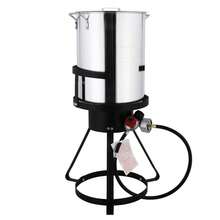13*32in Iron Aluminum Black Round Tripod Stove Rack Silver Fryer Gas Fryer - Silver - View 4