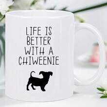Chiweenie Lover'S Mug - White Ceramic Coffee Cup With "Life Is Better With A Chiweenie" Saying - Cute Black Dog Design, Perfect Gift For Chiweenie Owners, Pet Lovers - Ideal For Home, Office, Or Dog Cafes - Hand Wash Only, Playful Text Design, Dog Mug, Office Drinkware, Humorous Drinkware, Smooth Finish, Novelty Drinkware, Home Decorators, Chiwawa, Chiweenie Gift, Mug Life I Better With Cat, Holy Spirit Mug, Llama Or Alpaca, Coffee Mug, Cup And Mug, Funny Mug, Unusual Mug, Cup - 1PC - 查看 6