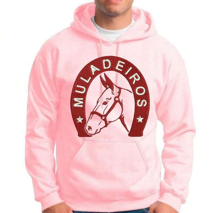 Moletom Canguru Muladeiros Country Agro Unissex Roça  Premium Blusa Blusão Personalizado - Fúcsia - Visão 1
