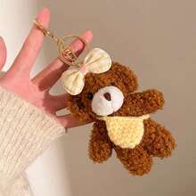 Lindo pequeño oso colgante de alta calidad de dibujos animados Animal llavero de peluche cachorro juguete de peluche muñeca mochila colgante accesorios llavero - F-4298 - Ver 11