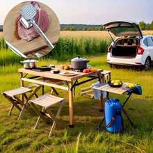 1 Stainless Steel Meat Tenderizer Mallet - Double-Sided, Heavy-Duty Tool, Used For Grilling Beef, Chicken And Pork - Suitable For Outdoor Barbecues And Cooking, Camping Cookware | Stainless Steel Mallet | Durable Kitchen Tool, Meat Tenderizer Mallet, [4 Seasons Available]