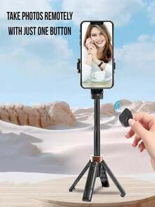 YAIUZGOO Mini 3-In-1 Phone Tripod, Extendable Handle, Detachable Remote, Pocket-Sized, Essential For Travel Photography, Aluminum Alloy, 360° Flexible Rotation, Selfie Stick Tripod, One-Button Operation - Multicolor - View 3