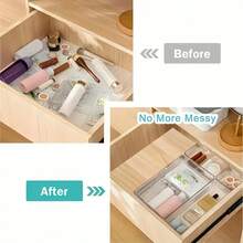 Transparent Plastic Cosmetic Storage Box With Drawer - Lightweight, Polished Finish, Stackable Storage Box, Suitable For Cosmetics, Office Supplies And Handicrafts, Desktop Storage | Modern Cosmetic Box | Polished Finish - Clear - View 10