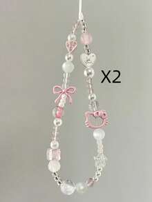 Sanrio 1 Pieza Estilo aleatorio Colgante de teléfono Kawaii Hello Kitty Charm lindo compatible con gato Kitty para decorar joyería (Algunas partes pueden ser aleatorias)