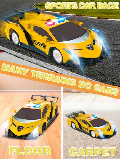 1pc 1:18 Scale Remote Control Drift Car Toy With Headlights, Electric RC Toy Vehicle With Lights And Remote Control, Suitable For Boys And Girls Ages 4-7, Christmas, Halloween, Easter, Birthday Gift
