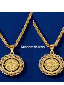 1pc Moroccan Style Hollow Floral & Ottoman Pattern Pendant Necklace, Versatile Suitable For Daily Wear, Gifts, Parties, Festivals, Gatherings, Suitable For Arabian Women, Halloween, Women - Necklace - View 8