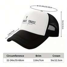 New 2025 Baseball Cap Fashion Prayer Waiting Trust Adjustable For Men And Women Adult Christian Jesus Quotes Outdoor Baseball Cap - màu đen - Xem 5