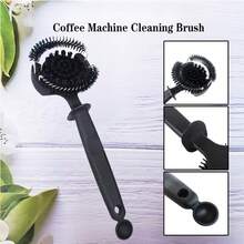 Curved Design Manual Coffee Machine Cleaning Brush, Plastic Long Handle, Suitable For 2.28 Inch/2.01 Inch Coffee Machine Heads, Comes With Kitchen Cleaning Tools - Multicolor - View 6