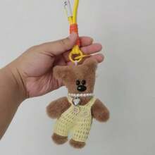 LLavero de peluche de juguete de oso pequeño encantador de 15cm, colgante para mochila, cadena anticaída de dibujos animados, llavero de coche bonito, accesorios para bolso de mujer y niña - 8 - Ver 13